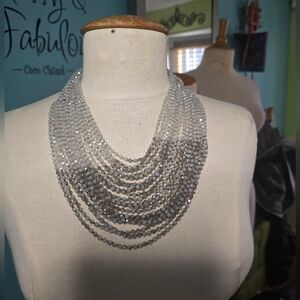 Exquisite Vintage Multi-strand Faceted Glass Beaded Necklace